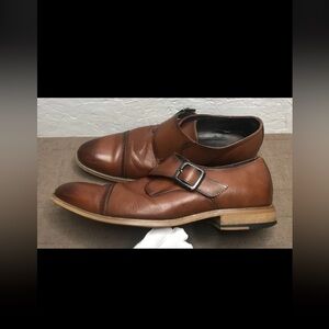*Read Stacy Adams Desmond Men's Monk Strap Shoes Brown Leather Cap Toe Size 9M